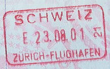 Passport Stamps Switzerland